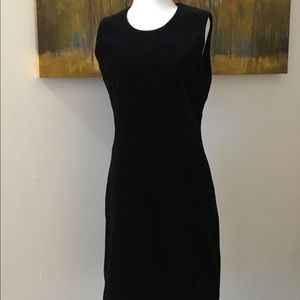 Vintage Ann Freeburg Classic Black Velvet Dress M Cocktail or Guest of Wedding